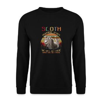 Sloth Running Team We'll Get There Funny Sloth - Unisex Pullover - Schwarz - Vorne - Alina (178cm) & Michal (187cm)