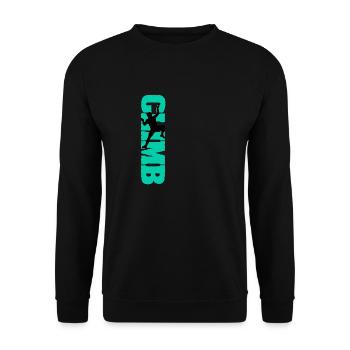 Klettern Bouldern Fels Kletterer Geschenkidee - Unisex Pullover - Schwarz - Vorne - Alina (178cm) & Michal (187cm)