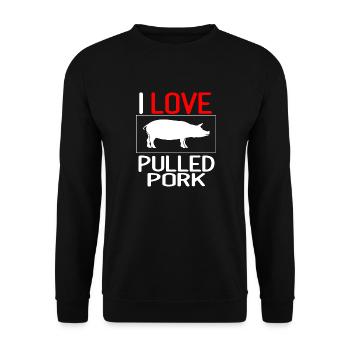 I love pulled pork - Unisex Sweatshirt - black - Front - Alina (178cm) & Michal (187cm)