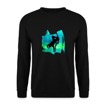 Breakdancer Breakdance Dancing T Shirt - Unisex Sweatshirt - black - Front - Alina (178cm) & Michal (187cm)