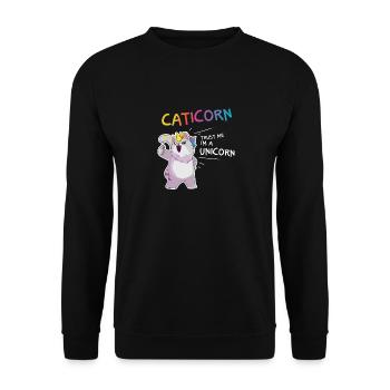 Caticorn Unicorn Cat - Sweat-shirt Unisexe - noir - Devant - Alina (178cm) & Michal (187cm)
