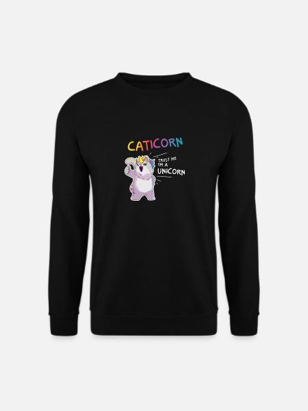 Caticorn Unicorn Cat - Unisex Pullover - Schwarz