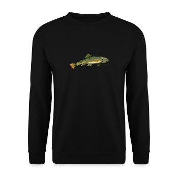 Fishing angler trout fish - Unisex Sweatshirt - black - Front - Alina (178cm) & Michal (187cm)