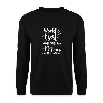 World Best Bonus Mom Ever Cute Stepmom Gift T Shir - Unisex Pullover - Schwarz - Vorne - Alina (178cm) & Michal (187cm)