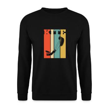 Retro Style Kiteboarder; Kiteboarding - Unisex Sweatshirt - black - Front - Alina (178cm) & Michal (187cm)