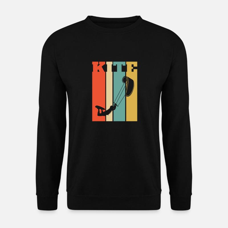 Retro Style Kiteboarder; Kiteboarding - Unisex Sweatshirt - black
