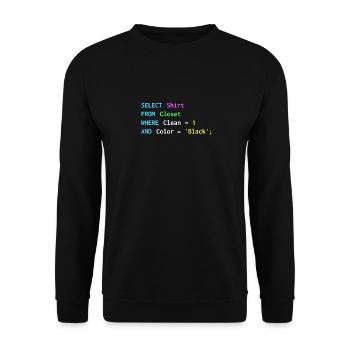 Funny SQL design for sql programmers, DBA, - Unisex Sweatshirt - black - Front - Alina (178cm) & Michal (187cm)