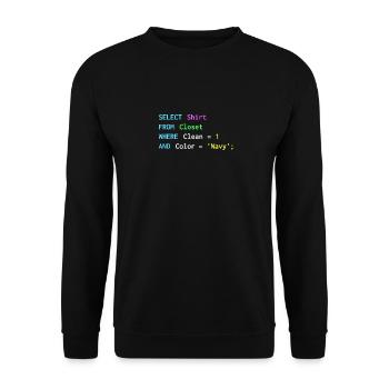 Funny SQL design for sql programmers, DBA, - Unisex Sweatshirt - black - Front - Alina (178cm) & Michal (187cm)