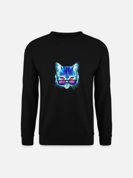 Summer cat sunglasses fascination gift - Unisex Sweatshirt - black