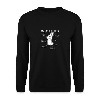 Anatomie drôle de la chemise de lapin de lapin de lapin - Sweat-shirt Unisexe - noir - Devant - Alina (178cm) & Michal (187cm)