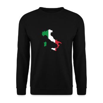 Italy Map Italian Flag Gift - Unisex Sweatshirt - black - Front - Alina (178cm) & Michal (187cm)