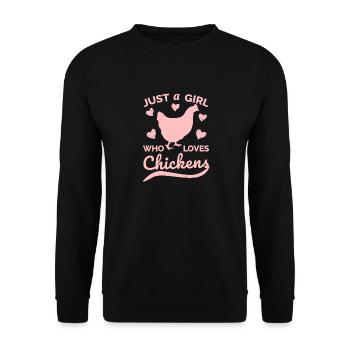 Chicken Design for Women Girls, Chicken Farmers - Unisex Sweatshirt - black - Front - Alina (178cm) & Michal (187cm)