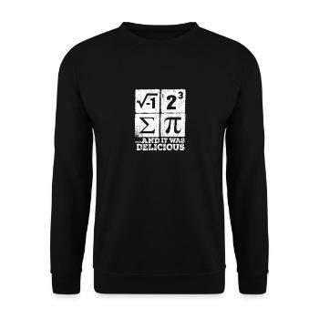 I Ate Some Pi print Funny i ate some pie Math - Unisex Sweatshirt - black - Front - Alina (178cm) & Michal (187cm)