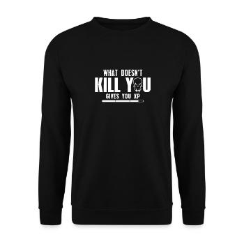 Ce qui ne tue pas vous donne xp - Sweat-shirt Unisexe - noir - Devant - Alina (178cm) & Michal (187cm)