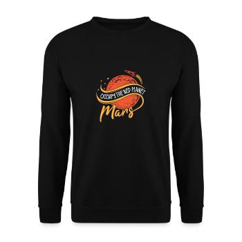 Occupy Mars Roter Planet Logo Raumfahrt - Unisex Pullover - Schwarz - Vorne - Alina (178cm) & Michal (187cm)
