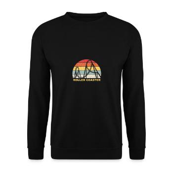 retro roller coaster for adrenaline junkies - Unisex Sweatshirt - black - Front - Alina (178cm) & Michal (187cm)