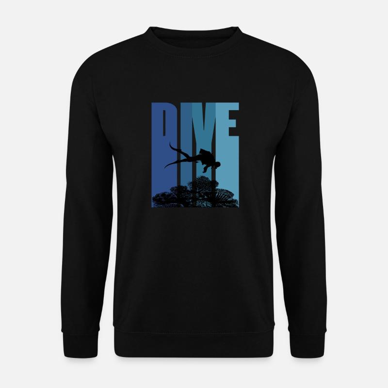 Tauchen Taucher Korallenriff Geschenk - Unisex Pullover - Schwarz