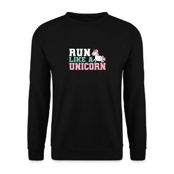 Un cadeau de course jogging coureur jogging licorne - Sweat-shirt Unisexe - noir - Devant - Alina (178cm) & Michal (187cm)