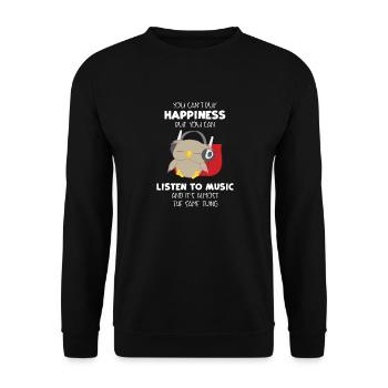 Owl - Owls - Happiness - Music - Saying - Unisex Sweatshirt - black - Front - Alina (178cm) & Michal (187cm)