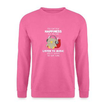 Eule - Eulen - Glück - Musik - Spruch - Unisex Pullover - Pink - Vorne