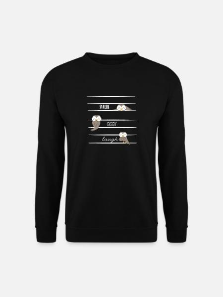 Owl - Owls - Laughter - Saying - Unisex Sweatshirt - black