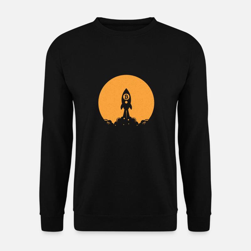 Bitcoin Kryptowährung Krypto Rakete - Unisex Pullover - Schwarz