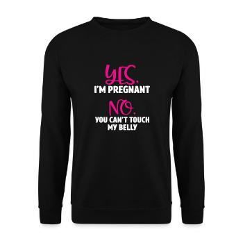 oui je suis enceinte non tu ne peux pas me toucher le ventre - Sweat-shirt Unisexe - noir - Devant - Alina (178cm) & Michal (187cm)
