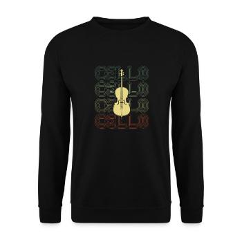 violoncelle - Sweat-shirt Unisexe - noir - Devant - Alina (178cm) & Michal (187cm)