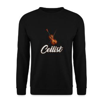 violoncelle - Sweat-shirt Unisexe - noir - Devant - Alina (178cm) & Michal (187cm)
