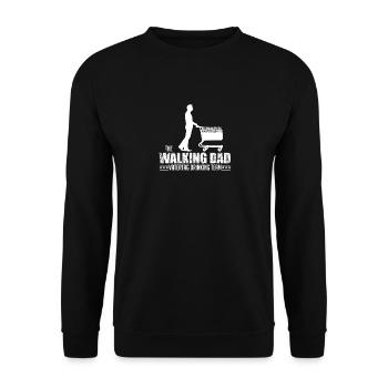 walking dad drinking team gift - Unisex Sweatshirt - black - Front - Alina (178cm) & Michal (187cm)