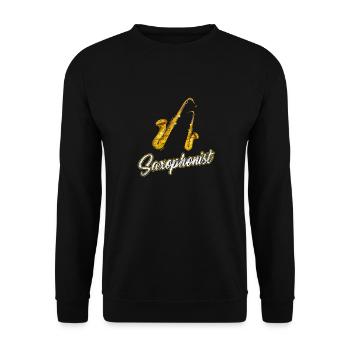 saxophone - Unisex Sweatshirt - black - Front - Alina (178cm) & Michal (187cm)
