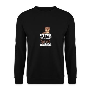 Loutre âme soeur animal Drôle Esprit Cadeau - Sweat-shirt Unisexe - noir - Devant - Alina (178cm) & Michal (187cm)
