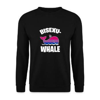 Bisexuwhale baleine bisexuelle baleine bisexuwal - Sweat-shirt Unisexe - noir - Devant - Alina (178cm) & Michal (187cm)