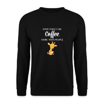 Giraffe - giraffes - coffee - saying - Unisex Sweatshirt - black - Front - Alina (178cm) & Michal (187cm)