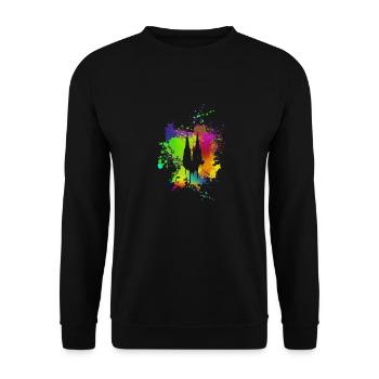 Kölner Dom - Unisex Pullover - Schwarz - Vorne - Alina (178cm) & Michal (187cm)