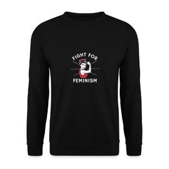 Fight For Feminism - Luttes pour le féminisme - Sweat-shirt Unisexe - noir - Devant - Alina (178cm) & Michal (187cm)