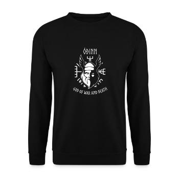 Geschenk der nordischen Mythologie | Nordische Götter, Göttinnen & - Unisex Pullover - Schwarz - Vorne - Alina (178cm) & Michal (187cm)