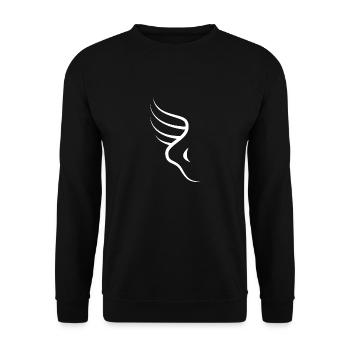 Icon wing foot Hermes messenger running God gift - Unisex Sweatshirt - black - Front - Alina (178cm) & Michal (187cm)