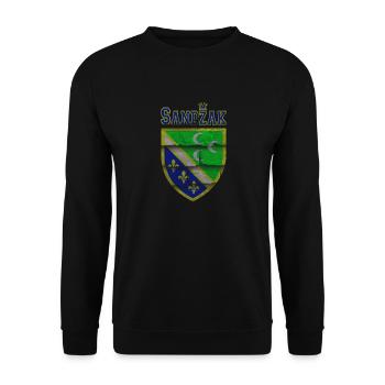 Sandzak man Sandzaklija Born, sandzak flag - Unisex Sweatshirt - black - Front - Alina (178cm) & Michal (187cm)