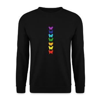 Papillon Papillon 7 Chakra Méditation Yoga - Sweat-shirt Unisexe - noir - Devant - Alina (178cm) & Michal (187cm)