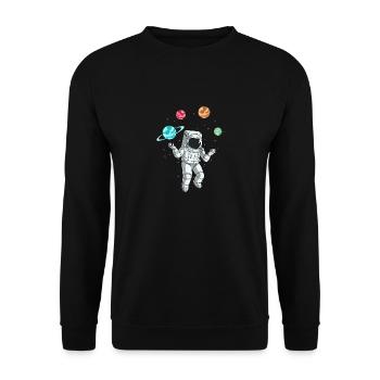 Astronaute Space Travel Planet Space Galaxy Tous - Sweat-shirt Unisexe - noir - Devant - Alina (178cm) & Michal (187cm)