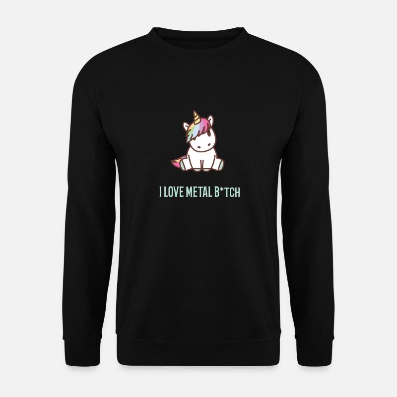 Metal Rock Einhorn - Unisex Pullover - Schwarz