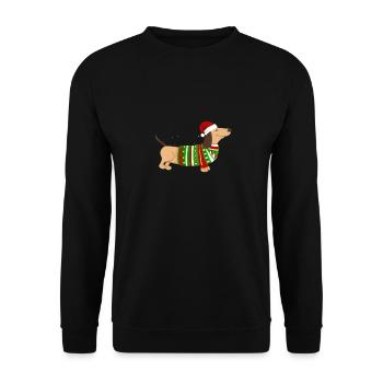 Christmas Dachshund Dachshund Gift Idea - Unisex Sweatshirt - black - Front - Alina (178cm) & Michal (187cm)