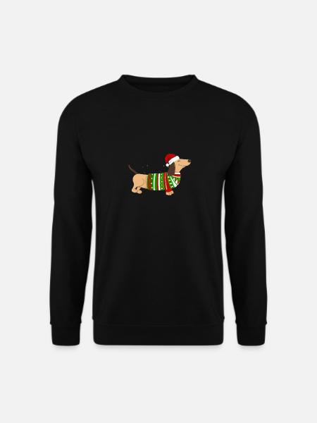 Weihnachten Dackel Dachshund Geschenkidee - Unisex Pullover - Schwarz