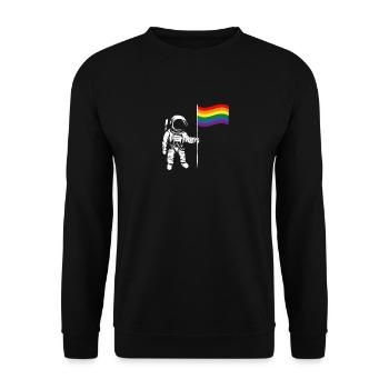 Cadeau LGBTQ de l'astronaute gay gay - Sweat-shirt Unisexe - noir - Devant - Alina (178cm) & Michal (187cm)