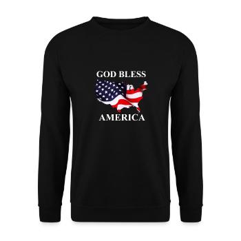 USA God bless America - Unisex Pullover - Schwarz - Vorne - Alina (178cm) & Michal (187cm)