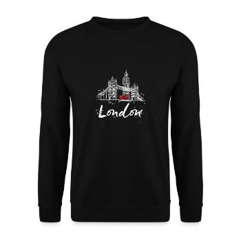 London - Unisex Pullover - Schwarz - Vorne - Alina (178cm) & Michal (187cm)