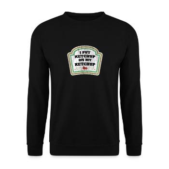 Ketchup Tomate Tomatenketchup Flasche Geschenk - Unisex Pullover - Schwarz - Vorne - Alina (178cm) & Michal (187cm)