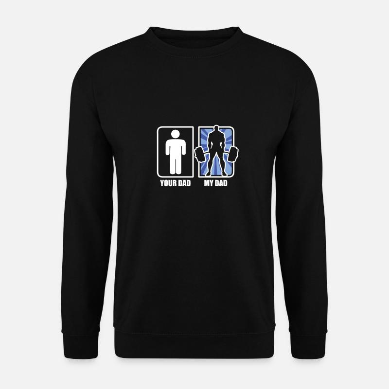 Papa Vater Gewichtheber Bodybuilder Logo - Unisex Pullover - Schwarz