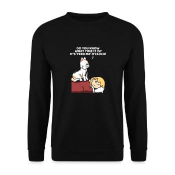 Funny Cat Kitty Kitten For Cat Lovers - Unisex Sweatshirt - black - Front - Alina (178cm) & Michal (187cm)